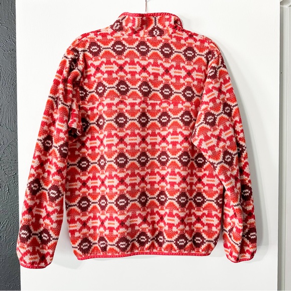 Patagonia Synchilla Snap-T Pullover Aberdeen Butterfly Red Aztec Jacket Size XL - Picture 6 of 8